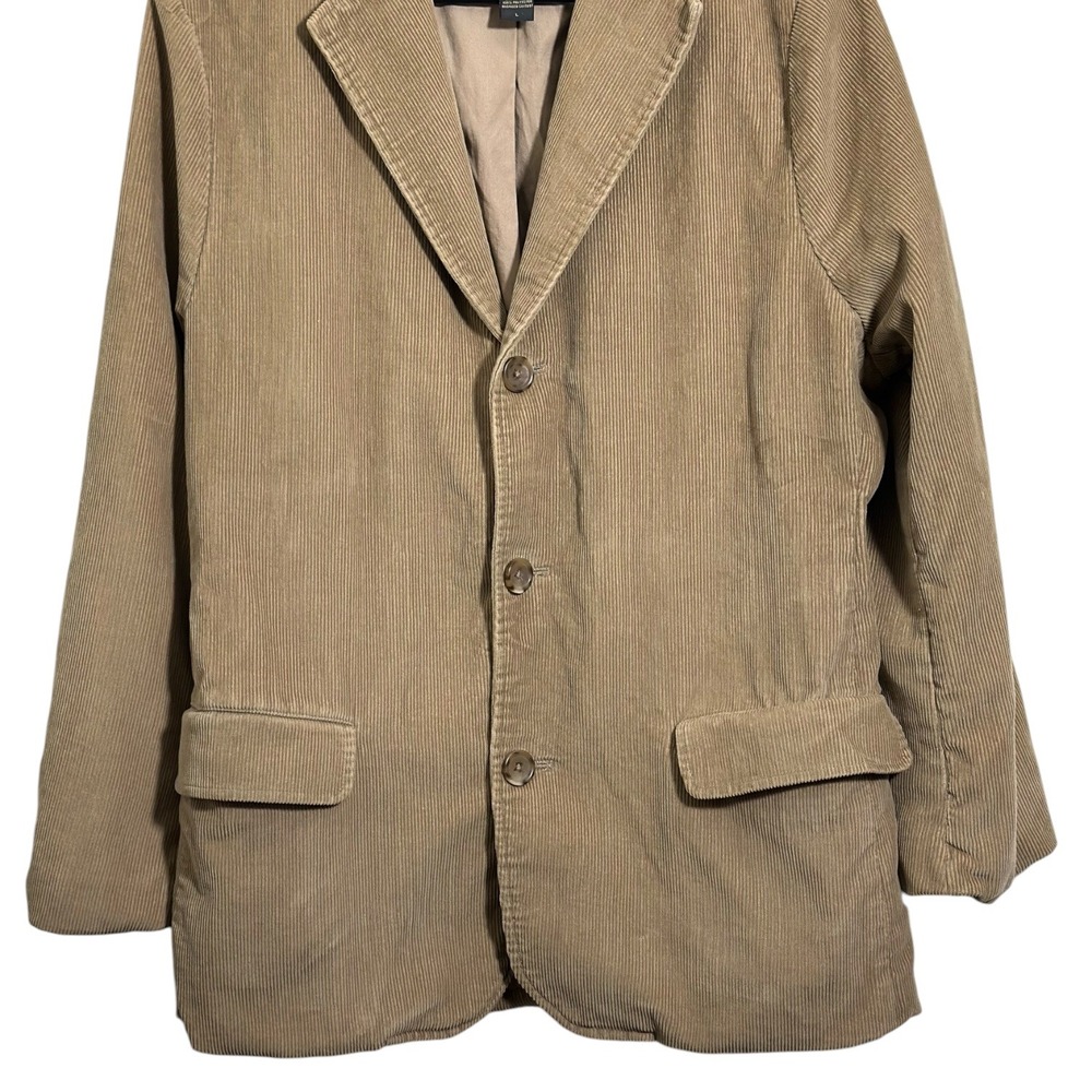 Banana Republic Mens Tan Corduroy 3-Button Blazer Sport Coat Jacket Khaki Large - Picture 5 of 10